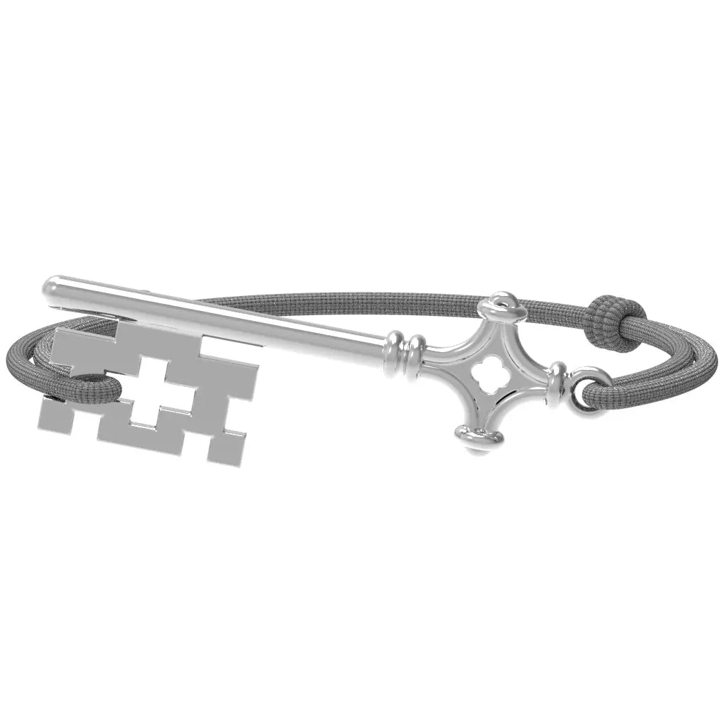 GenevaKey - Bracelet clé de Genève | Argent rhodié Argent rhodié