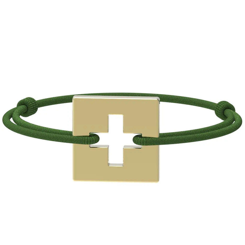 SwissFlag - Bracelet drapeau suisse | Argent plaqué or jaune Argent plaqué or jaune