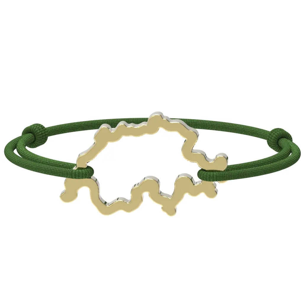 SwissMap - Bracelet carte de la Suisse | Argent plaqué or jaune Argent plaqué or jaune