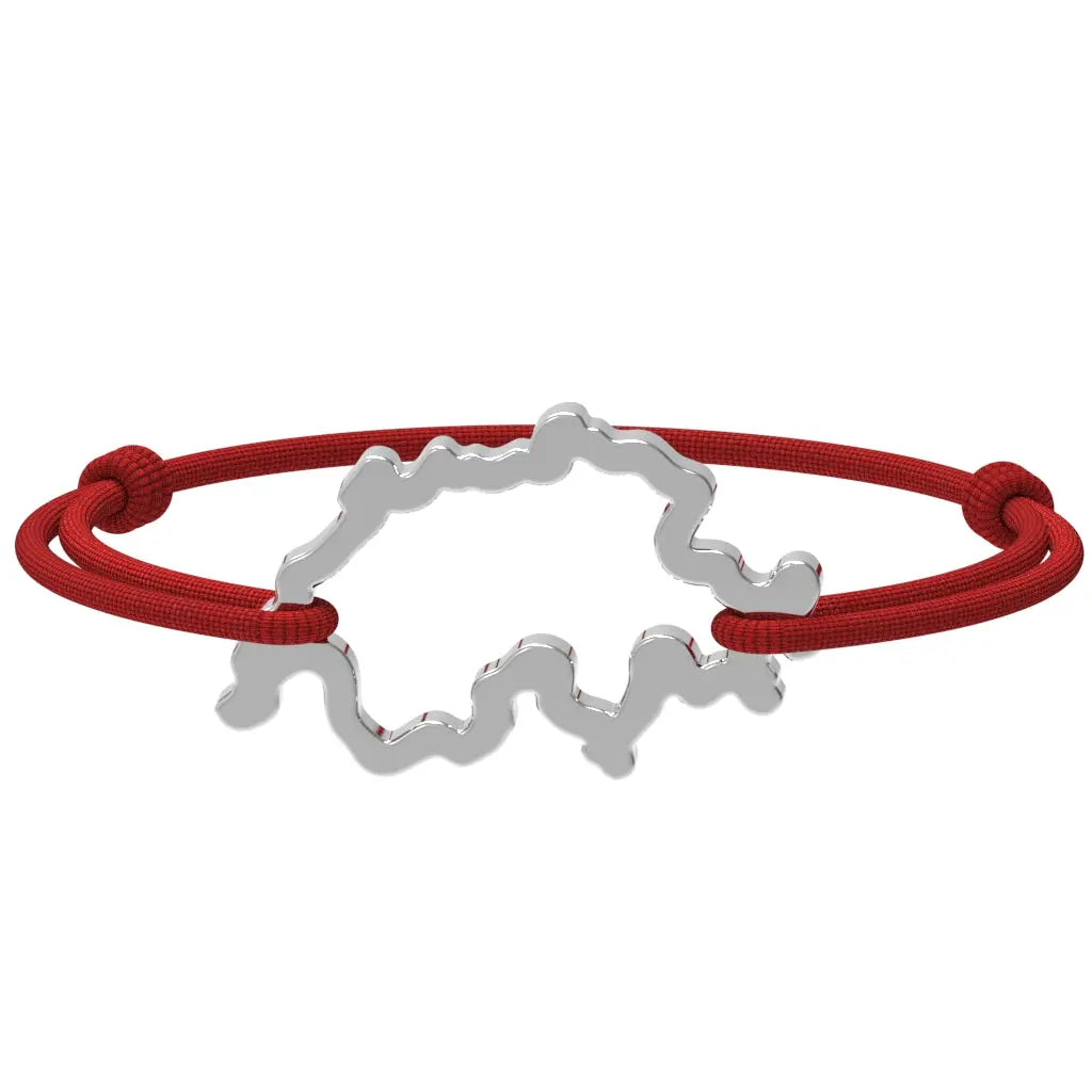 SwissMap - Bracelet carte de la Suisse | Argent rhodié Argent rhodié