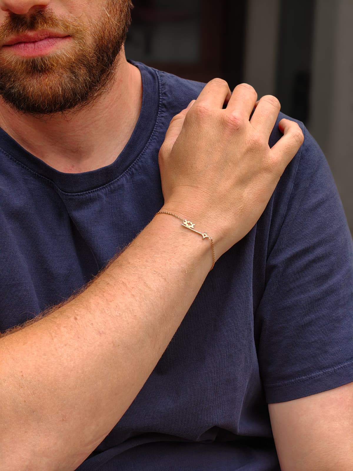 bracelet chaine genevakey or rose homme swiss accent