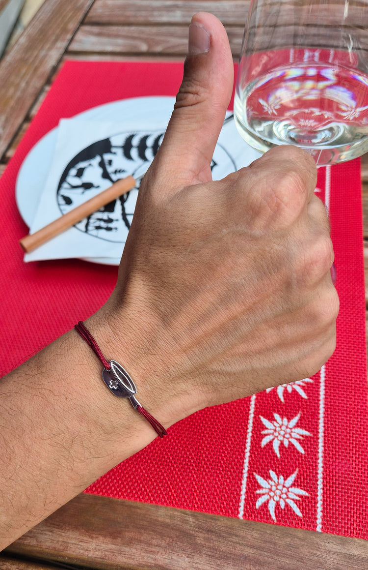 Bracelet SwissFondue en argent rhodié - caquelon