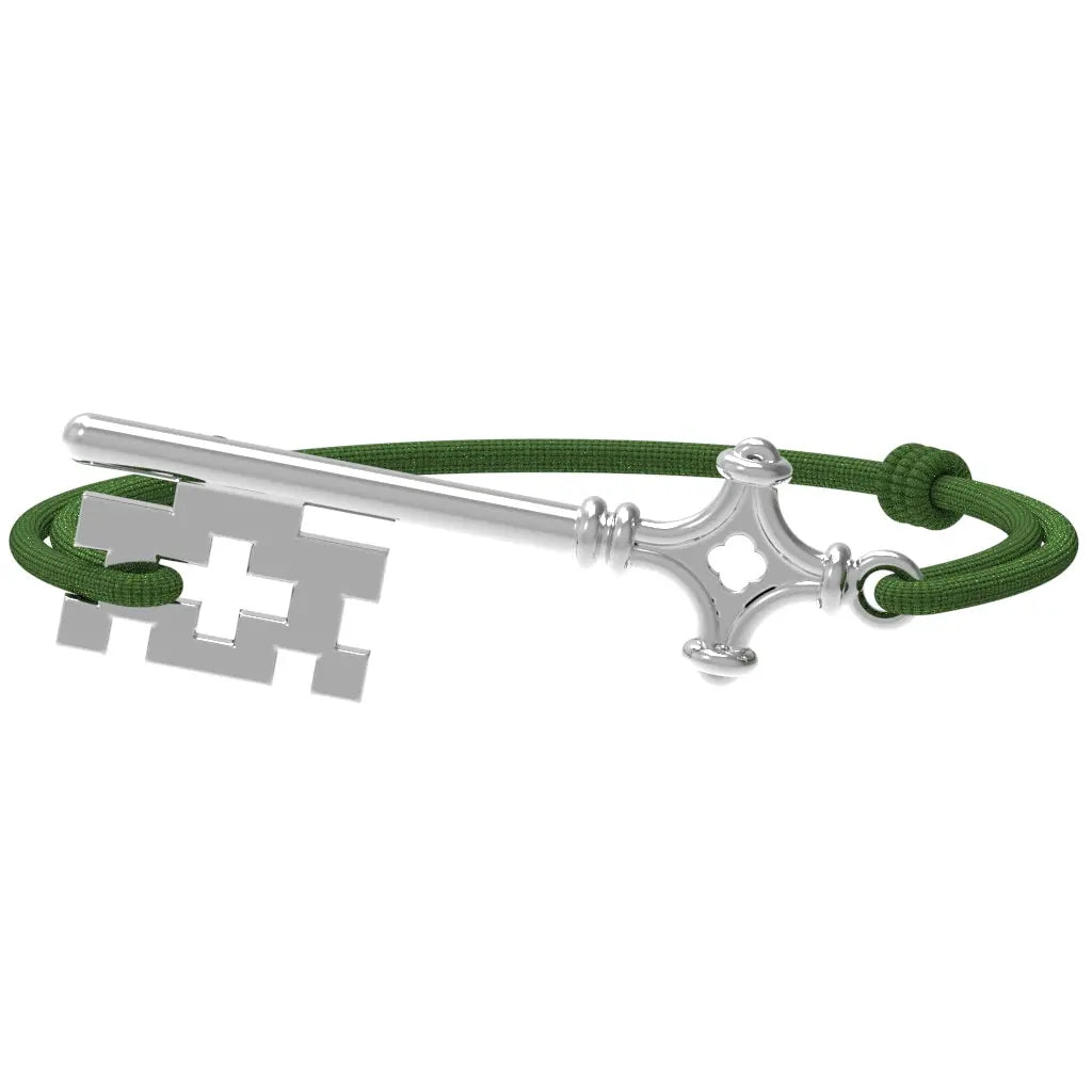 GenevaKey - Bracelet clé de Genève | Argent rhodié Argent rhodié