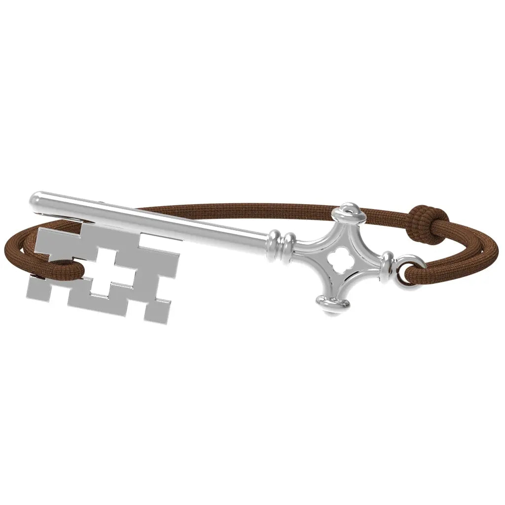 GenevaKey - Bracelet clé de Genève | Argent rhodié Argent rhodié