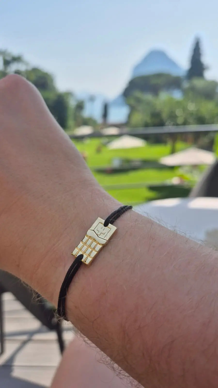 SwissChocolate - Bracelet chocolat suisse | Argent plaqué or jaune Argent plaqué or jaune