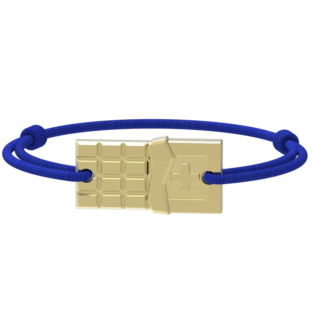 SwissChocolate - Bracelet chocolat suisse | Argent plaqué or jaune Argent plaqué or jaune
