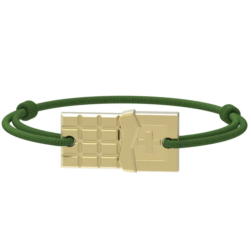 SwissChocolate - Bracelet chocolat suisse | Argent plaqué or jaune Argent plaqué or jaune