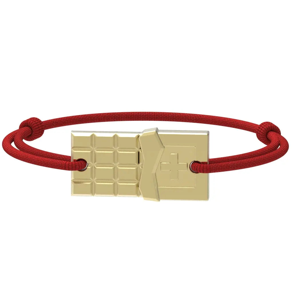 SwissChocolate - Bracelet chocolat suisse | Argent plaqué or jaune Argent plaqué or jaune