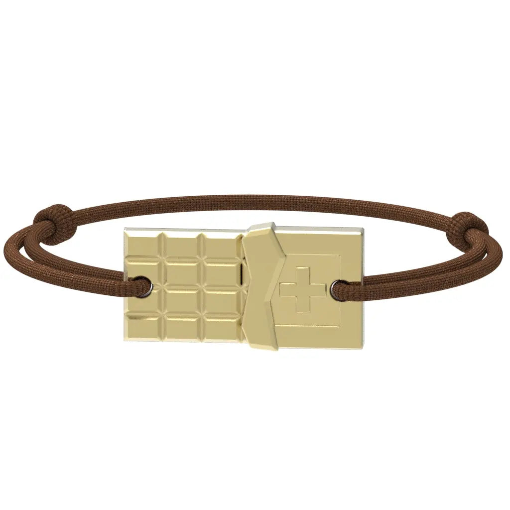 SwissChocolate - Bracelet chocolat suisse | Argent plaqué or jaune Argent plaqué or jaune