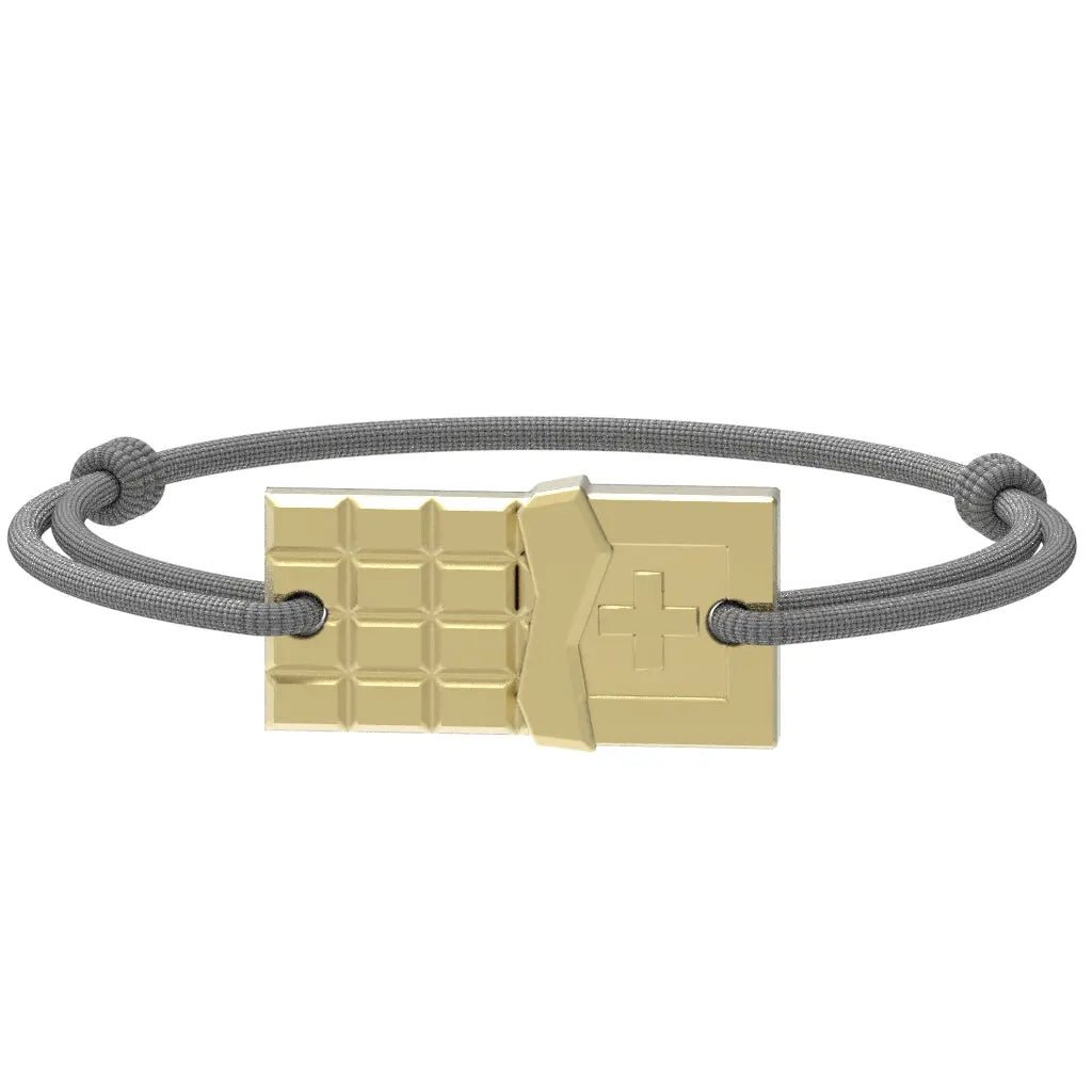 SwissChocolate - Bracelet chocolat suisse | Argent plaqué or jaune Argent plaqué or jaune