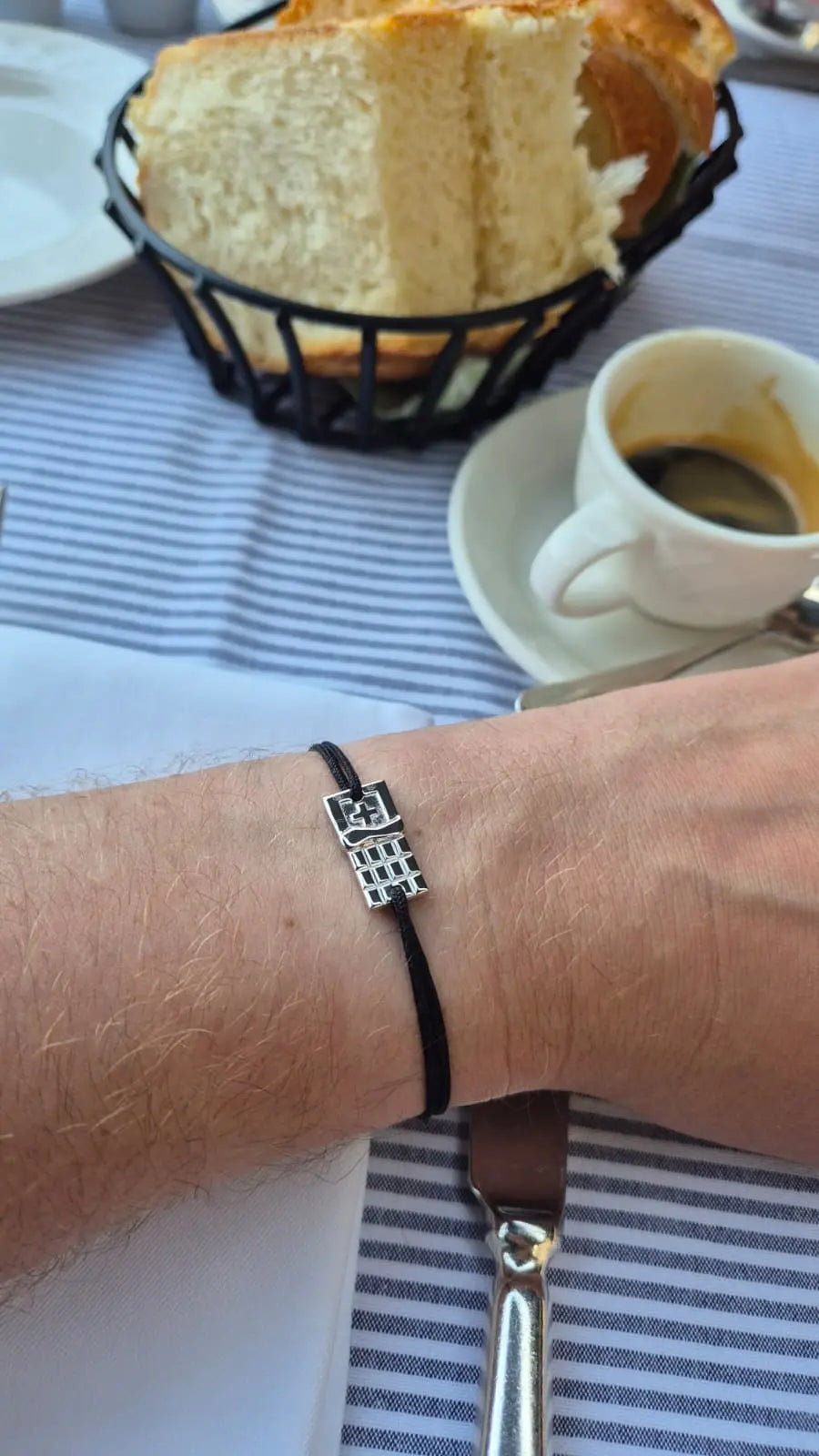 SwissChocolate - Bracelet chocolat suisse | Argent rhodié Argent rhodié