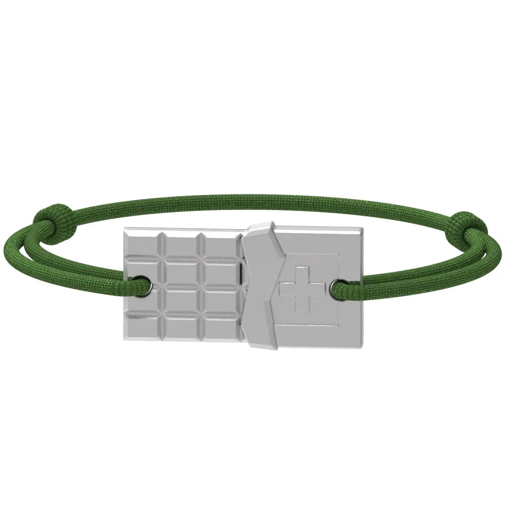 SwissChocolate - Bracelet chocolat suisse | Argent rhodié Argent rhodié