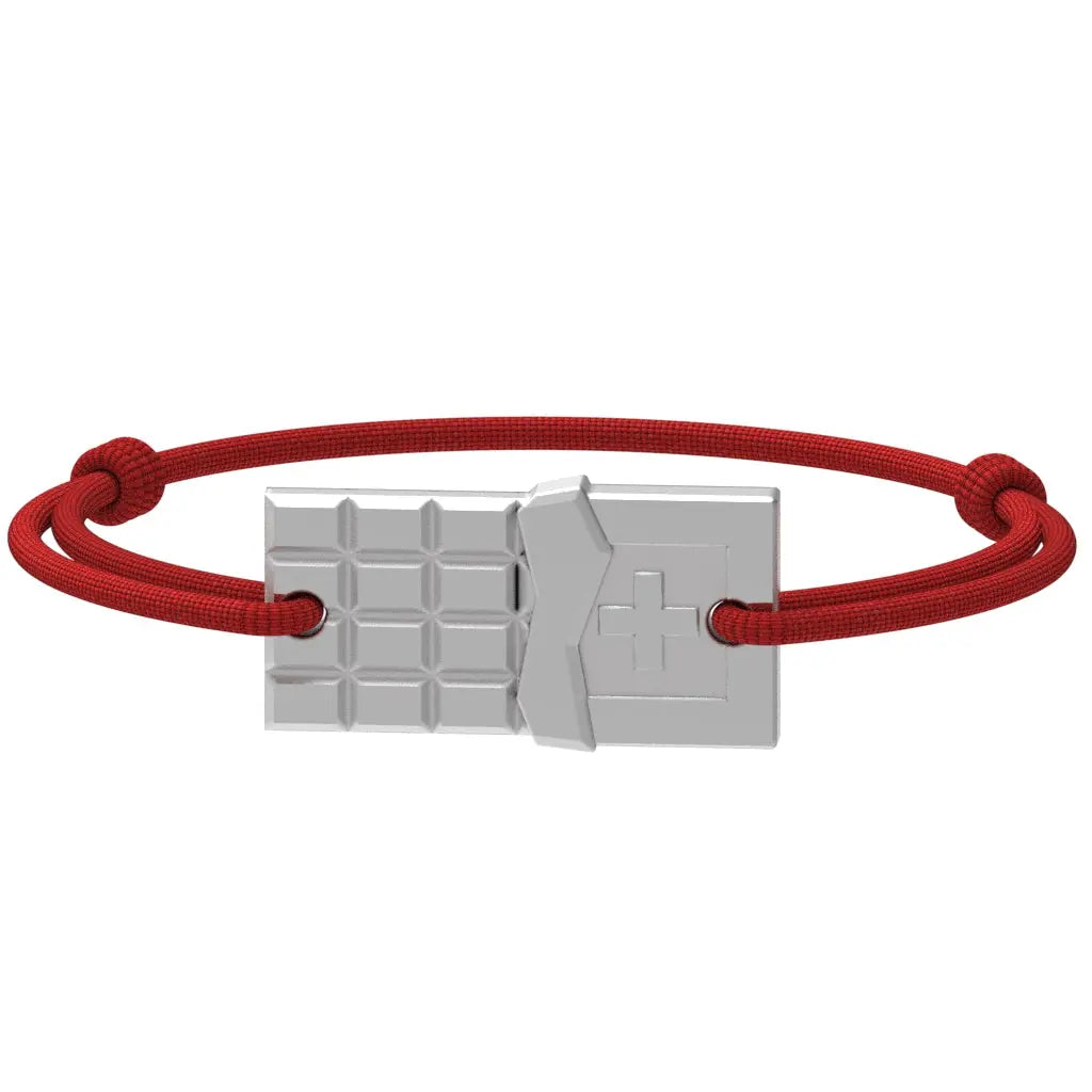 SwissChocolate - Bracelet chocolat suisse | Argent rhodié Argent rhodié