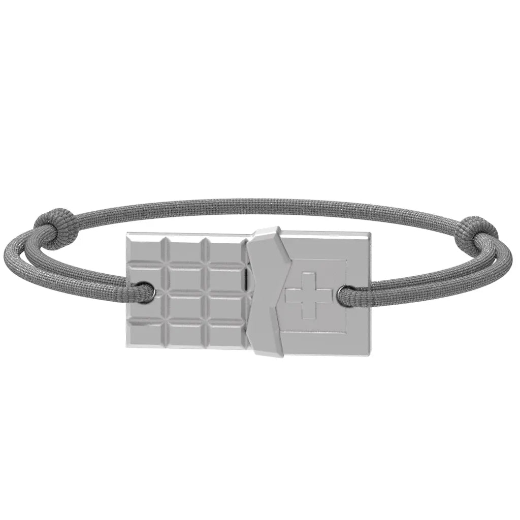 SwissChocolate - Bracelet chocolat suisse | Argent rhodié Argent rhodié