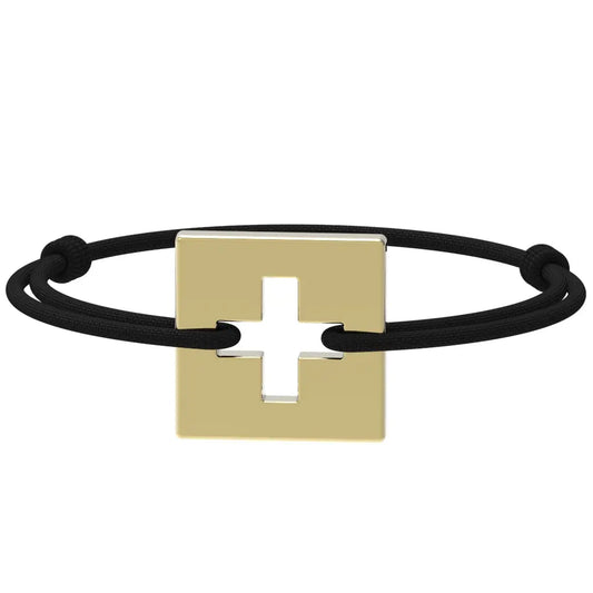 SwissFlag - Bracelet drapeau suisse | Argent plaqué or jaune Argent plaqué or jaune