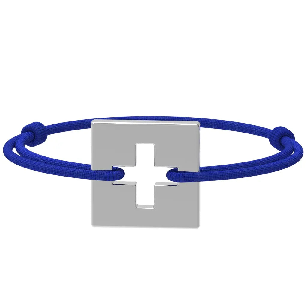 SwissFlag - Bracelet drapeau suisse | Argent rhodié Argent rhodié