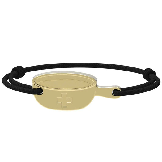 SwissFondue - Bracelet fondue suisse | Argent plaqué or jaune Argent plaqué or jaune