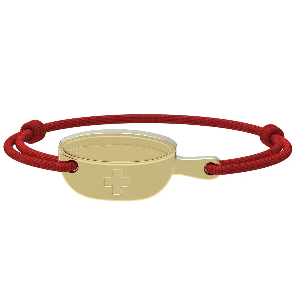 SwissFondue - Bracelet fondue suisse | Argent plaqué or jaune Argent plaqué or jaune