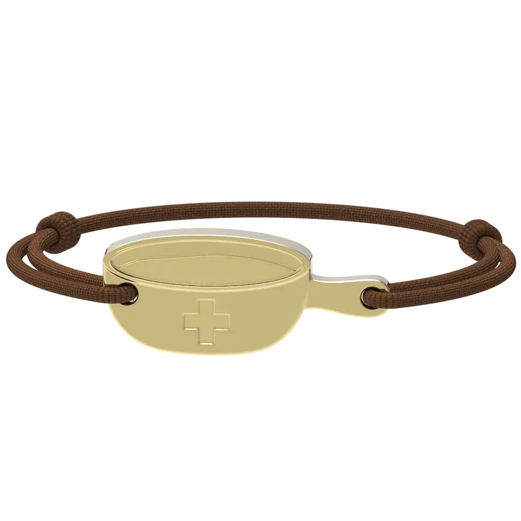 SwissFondue - Bracelet fondue suisse | Argent plaqué or jaune Argent plaqué or jaune