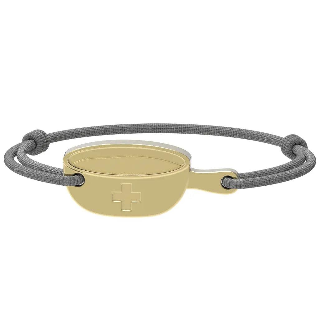 SwissFondue - Bracelet fondue suisse | Argent plaqué or jaune Argent plaqué or jaune