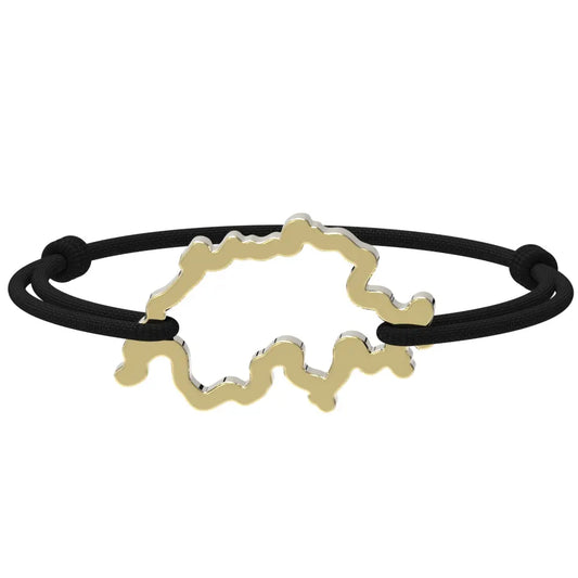 SwissMap - Bracelet carte de la Suisse | Argent plaqué or jaune Argent plaqué or jaune