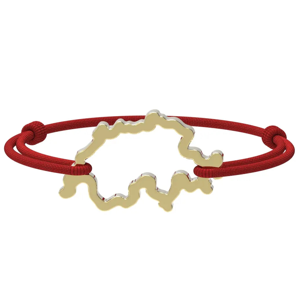 SwissMap - Bracelet carte de la Suisse | Argent plaqué or jaune Argent plaqué or jaune