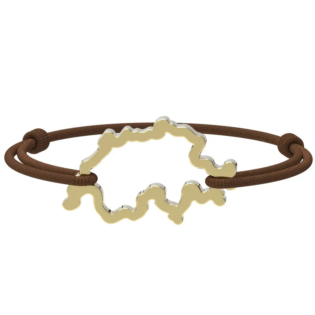 SwissMap - Bracelet carte de la Suisse | Argent plaqué or jaune Argent plaqué or jaune