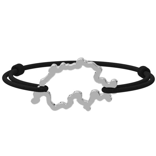 SwissMap - Bracelet carte de la Suisse | Argent rhodié Argent rhodié