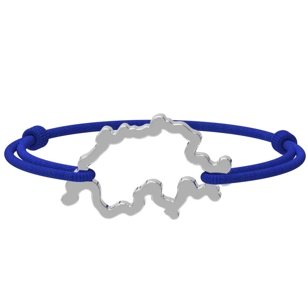 SwissMap - Bracelet carte de la Suisse | Argent rhodié Argent rhodié