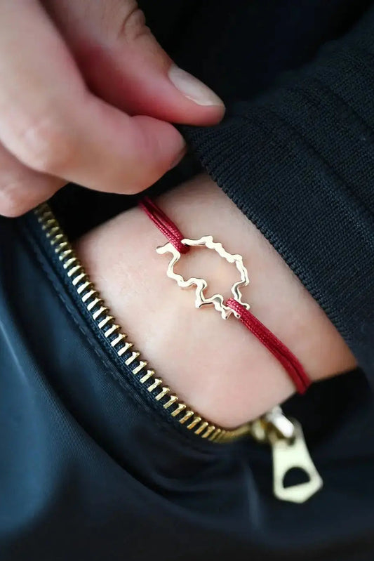 SwissMap - Schweiz Kartenarmband | Silber vergoldet