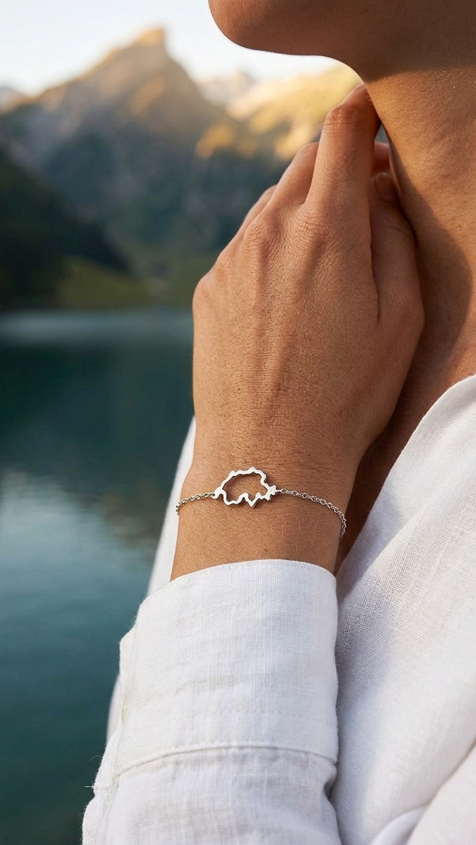 bracelet chaine the map swiss accent sur femme 